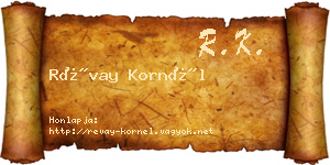 Révay Kornél névjegykártya